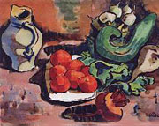 Stillleben mit Gurke und Tomaten, Schmidt-Rottluff 1946